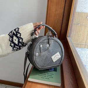 Sac à main rond pour femme, petit sac à main, sac à bandoulière simple, design tendance - Product Image 4