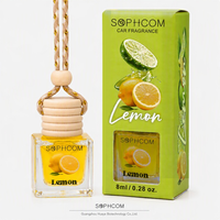 Diffuseur de parfum pour voiture 8ml, flacon suspendu en verre avec bouchon en bois, quatre couleurs, huile essentielle liquide, désodorisant pour rétroviseur