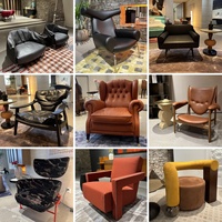 Fauteuil pivotant de luxe italien au design moderne, en tissu, avec pieds en métal et rembourrage en éponge, idéal pour la maison, la chambre, l'appartement ou l'hôpital