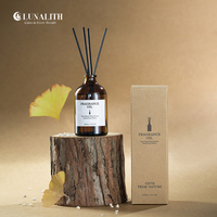 Vente en gros de diffuseurs de parfum en verre ambré de 100 ml avec étiquette privée |   Diffuseur personnalisé pour salon et salle de bain, rafraîchisseur d'air