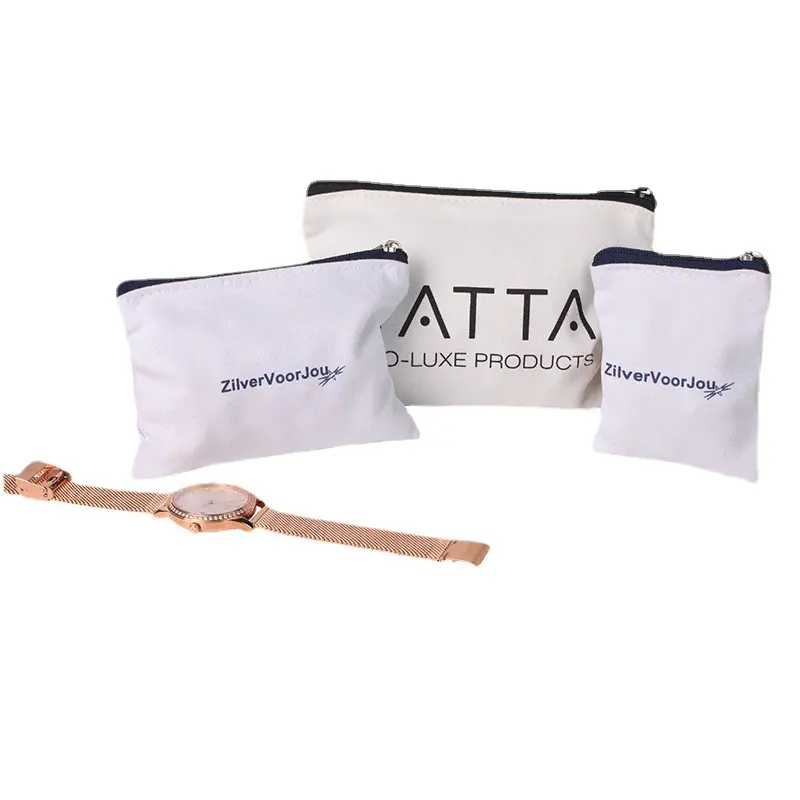 Bolso de cosméticos de alta calidad para mujer, bolsa de cosméticos resistente al agua, con logotipo personalizado en blanco, monedero con cremallera