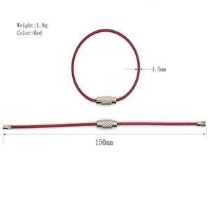 EWANG Llavero de Cable de Acero Inoxidable Rojo de 150 mm con Anillo para Llaves - Product Image 3