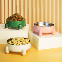 Bols pour chiens et chats en acier inoxydable écologiques, base en caoutchouc antidérapante, forme carrée, fournitures pour animaux de compagnie de petite taille