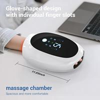 Masseur de main portable chauffant avec compresse chaude, ondes d'air, airbag, fonction musicale pour les articulations des doigts, 6 modes réglables