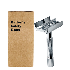 Canfill Kaili Butterfly Safety <b>Razor</b> Stainless Steel Underarm Use Single Blade Shaving <b>Set</b> Silver - Product Image 1