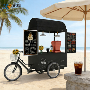 รถสามล้อขายกาแฟแบบพกพา ทำด้วยมือ พร้อมตู้แช่ไอศกรีม สำหรับชงกาแฟนอกสถานที่ - Product Image 6