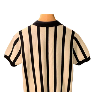 Populaire décontracté pull ample à manches courtes tricot hommes t-shirt été col rond rayé vertical tricot hommes Polo - Product Image 5