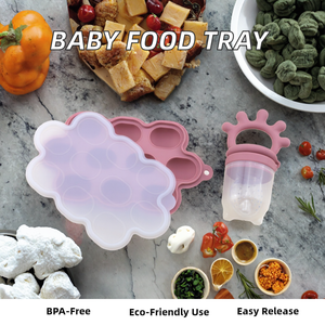 Contenedor de almacenamiento de alimentos para bebés de silicona reutilizable sin BPA con tapa de PP, bandeja de congelador de fácil liberación para picaduras de huevos o comidas infantiles - Product Image 2