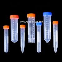 Moule d'injection plastique haute précision sur mesure 15ml 25ml 50ml 100ml pour tubes de centrifugation coniques avec couvercle et fond plat
