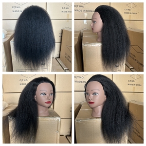 Maniquí <span class=keywords><strong>de</strong></span> entrenamiento económico para peluquería, 100% cabello humano Remy indio, para práctica <span class=keywords><strong>de</strong></span> trenzado afro y corte <span class=keywords><strong>de</strong></span> cabello - Product Image 3