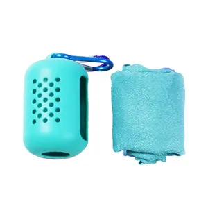 Portable Towel Cold Sports Towel Sweat-absorbent Quick-drying Silicone Set Plaid Plain Outdoor Riding Cooling Ice Plain Dyed MHC