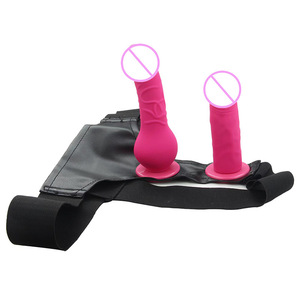 Juguete sexual para adultos Freestyle, consolador con pantalones de cuero portátil con correa para lesbianas, pene de doble extremo hecho de silicona líquida - Product Image 6