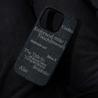 Étui de téléphone en toile denim pour la série 17, texte personnalisé, doublure premium, protection 360°, protection magnétique de l'objectif