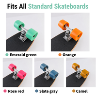 Roues de skateboard en PU 60 mm 82A à rebond élevé avec roulements ABEC-7, certifiées ISO9001, lisses et durables, 5 couleurs disponibles, pour longboard et cruiser