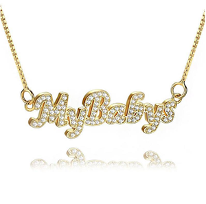 Handmade Zircon Diamond <strong>Custom</strong> <strong>Necklace</strong> Fashion <strong>Custom</strong> <strong>Name</strong> <strong>Necklace</strong> for Woman - Product Image 2