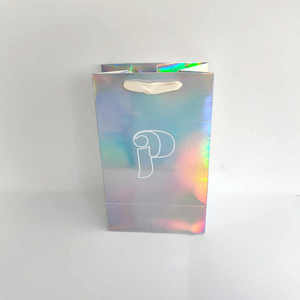 Sacs en papier de cadeau de scintillement holographique du fabricant fait sur commande minces avec le logo - Product Image 4