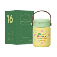 Boîtes à lunch Hong Ling 2026 pour étudiants avec poignée, bouteille isotherme alimentaire, logo personnalisé, en acier inoxydable 304, thermos isolé