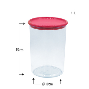 1000ml Clear <b>Plastic</b> Round Container with Lid Multipurpose Storage <b>Jar</b> for Cereals & Spices - Product Image 2