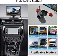 Caméra de recul sans fil avec moniteur 7 pouces AHD1080P pour camion, bus, camping-car, remorque, excavatrice, pick-up, remorque