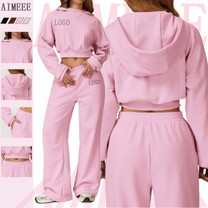 Athleisure indossa <span class=keywords><strong>pantaloni</strong></span> sportivi da <span class=keywords><strong>donna</strong></span> e felpa con cappuccio <span class=keywords><strong>tuta</strong></span> sportiva da <span class=keywords><strong>donna</strong></span> - Product Image 1