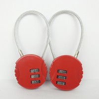 Cadenas à câble en acier à 3 chiffres pour boîte à outils, sac de voyage et bagages – Stock usine