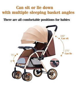 Poussette bébé portable réversible JXB avec grand nacelle, siège et fonction couchage, pour garder bébé au chaud - Product Image 6
