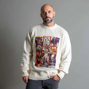 Suéter Retro con estampado de <span class=keywords><strong>película</strong></span> de terror para hombre, jersey de disfraz de Halloween transpirable de acrílico suave para invierno - Product Image 2