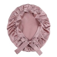 Bonnet de nuit en soie de mûrier 100% 16mm, à bord large, élastique réglable, pour le soin des cheveux, grand bonnet de nuit en soie pour femmes