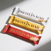 Sachet d'emballage en feuille d'aluminium avec impression personnalisée Sacs d'emballage pour barre de céréales de qualité alimentaire Noix Chocolat Petits sacs d'emballage pour barres protéinées en plastique