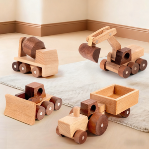 Blocchi di Legno di Faggio per Auto, Escavatore Cartoon, Giocattoli Educativi Montessori, Ambulanza e Polizia per Bambini, Regalo di Compleanno, Marca XIANGLONG - Product Image 1