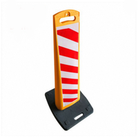 Barrière de circulation en plastique jaune Xinhong avec bandes réfléchissantes, fixation au sol, sans alimentation électrique, pour chantier de construction routière