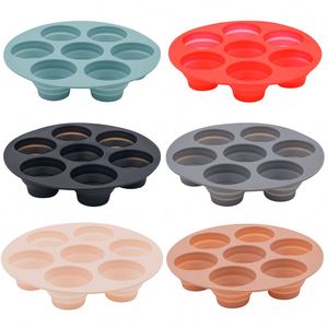 Cross-Border Best-Selling 7-Hole Foldable Round Diy Multi-Hole Cake Food-Grade Silicone Baking <b>Mold</b> - Product Image 2