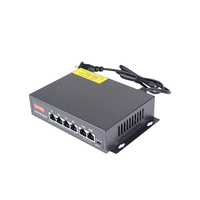 Switch PoE LingShi para Puente AP Inalámbrico con 4 Puertos POE + 2 Puertos de Enlace Ascendente, Capacidad de Switch de 100 Mbps y 1.5 Gbps, QoS, Apilable, Montaje en Rack