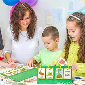 Tarjetas de Palabras para Formar Frases, Juego de Mesa Portátil, Educación del Habla, Aprender a Leer, Tabla de Construcción de Frases para Jardín de Infancia - Product Image 4