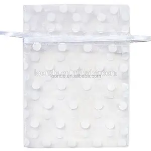 Personalized white dot organza perfume shampoo bags