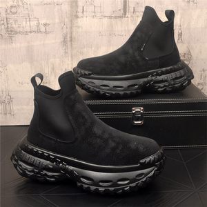 Botas Chelsea de Hombre con Cordones, Suela Gruesa, Plantilla de Goma, Aumento de Altura, Diseño de Una Pieza, Nueva Tendencia de Moda Primavera 2025 - Product Image 2