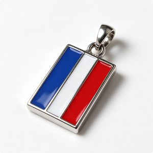 Colgante Rectangular Plateado con la Bandera Francesa, Esmalte Duro, Aleación de Zinc, Souvenir, Joyería Patriótica - Product Image 5