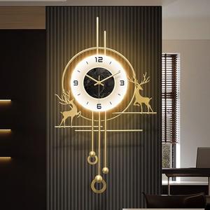 46x80CM <span class=keywords><strong>M</strong></span> Große Wanduhr aus Metall mit LED-Nachtlicht, personalisierte Wandkunst, Dekoration für Zuhause, Hängeuhr, Dropshipping DDP - Product Image 2