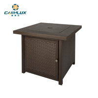 Foyer de table rectangulaire au propane de 30 ''Foyer à gaz en acier de 50,000 BTU pour terrasse extérieure, jardin et verre en acier corten durable