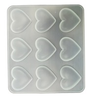 Moule en silicone en forme de cœur sur mesure pour desserts mousse au chocolat DIY ; Moule de cuisson à 9 cavités ; Moule à gâteau en silicone compatible congélateur