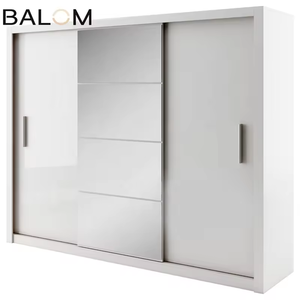 Armoire simple en <span class=keywords><strong>blanc</strong></span> Balom, idéale pour le rangement dans les petites chambres - Product Image 2