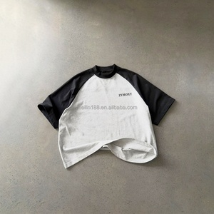 Custom Oversized Tshirt Cut and Sew 100% Cotton Blank Plain <b>Patchwork</b> Design Short Sleeve T <b>Shirts</b> for Unisex - Product Image 1