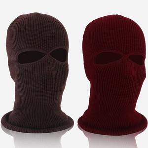 High Quality <b>Balaclava</b> 2 Hole Thermal Knitted Ski Mask Motorcycle <b>Full</b> <b>Face</b> Neck Warmer Under for men - Product Image 2