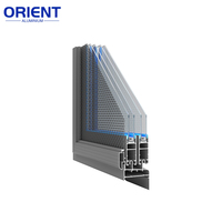 Fenêtre coulissante et porte d'alliage d'aluminium de fenêtre en aluminium de coupure thermique de couleurs avec le verre bleu