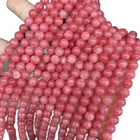 Perles DIY en pierre naturelle optimisée 7A, rose-rouge clair, perles lâches faites à la main, accessoires de bijoux, approvisionnement direct usine Yiwu