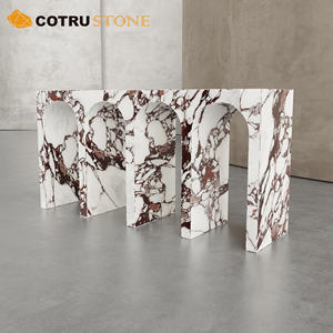 <span class=keywords><strong>Table</strong></span> <span class=keywords><strong>console</strong></span> en marbre Calacatta Viola de luxe, <span class=keywords><strong>table</strong></span> d'entrée en arc pour la maison, décoration de meubles en pierre - Product Image 5