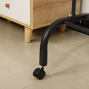 Porte-vêtements sur pied à barre unique, mobile, gain de place, noir et blanc, pour chambre, dortoir, balcon, usage intérieur - Product Image 3