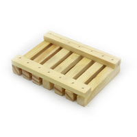 Support à Savon en Bois Carbonisé Personnalisable avec Logo – Étagère à Savon en Bois Naturel Marron