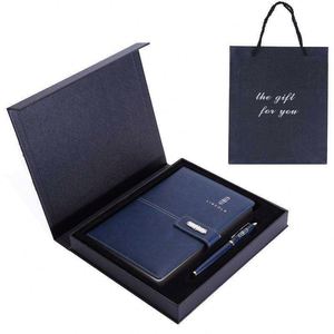 Ensemble cadeau de carnet à couverture plate en cuir PU A5 avec fermeture éclair, impression UV, emplacements pour cartes/calculatrice, stylo métallique et clé USB - Product Image 6
