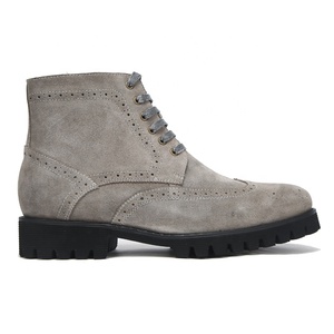 Bottes d'ascenseur italiennes élégantes grande taille pour hommes Bottes de cheville d'hiver en cuir suédé de qualité supérieure pour hommes Chaussures chelsea augmentant la hauteur - Product Image 2